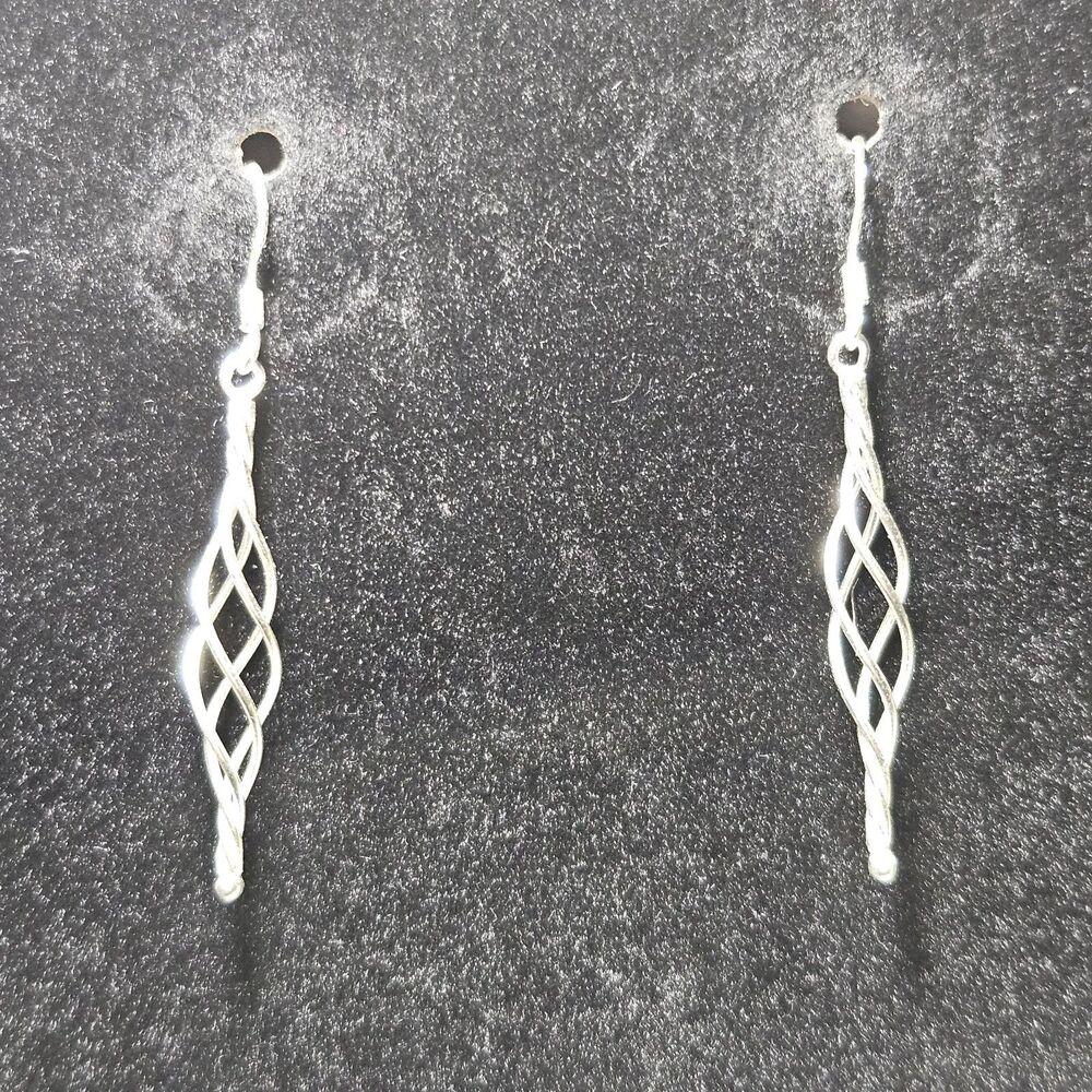 MO Celtic Twirl Dainty Weave Sterling 925 French Wire Hook Dangle Earrings